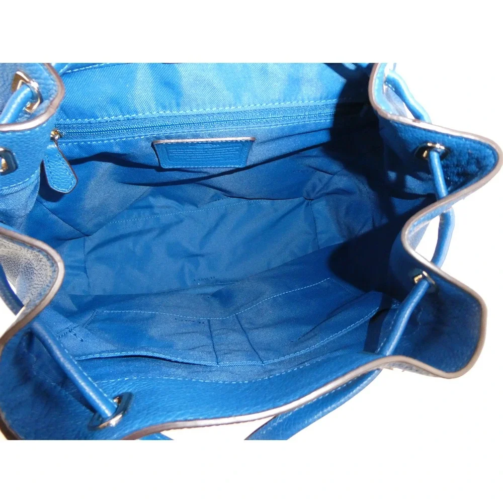 Coach Denim Pebble Leather Turnlock Tie Rucksack 35303